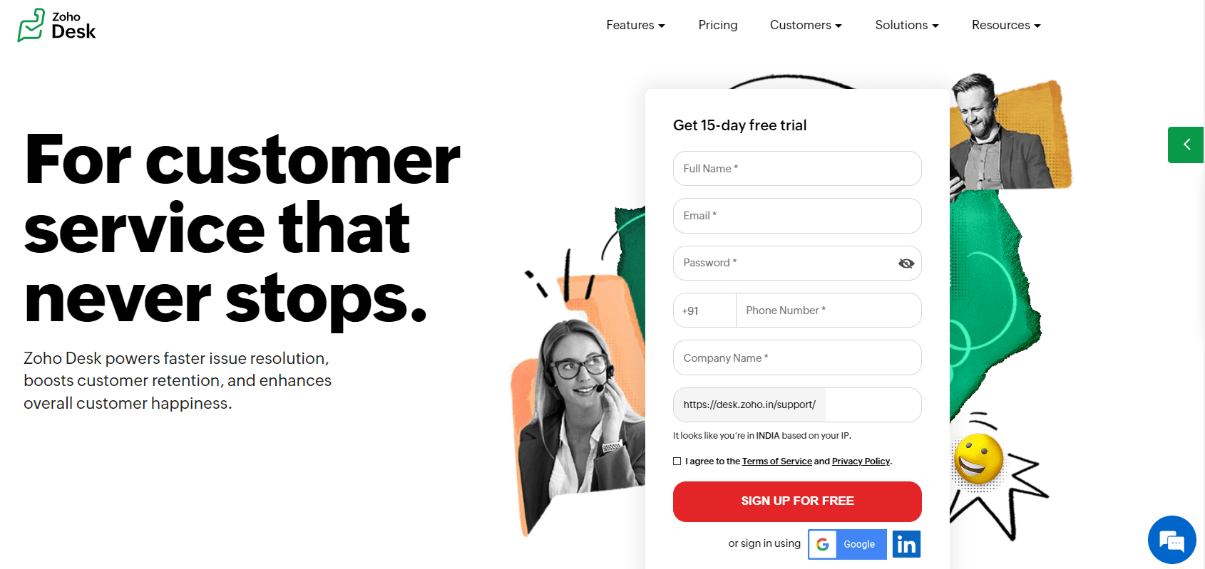 zohodesk customer service software