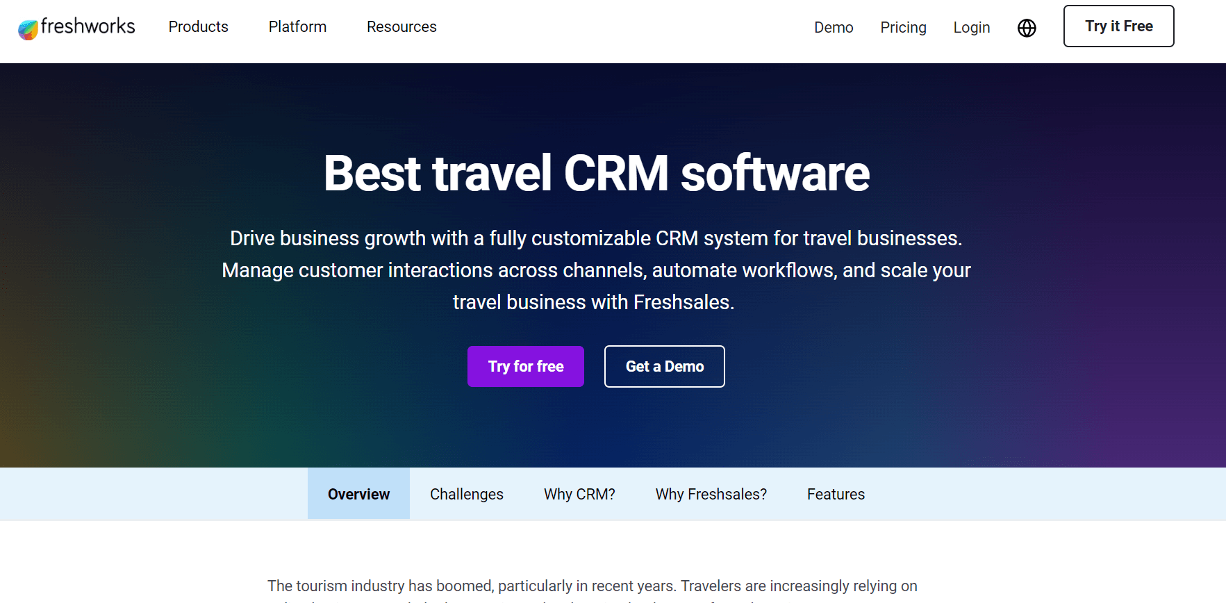 freshsales travel crm