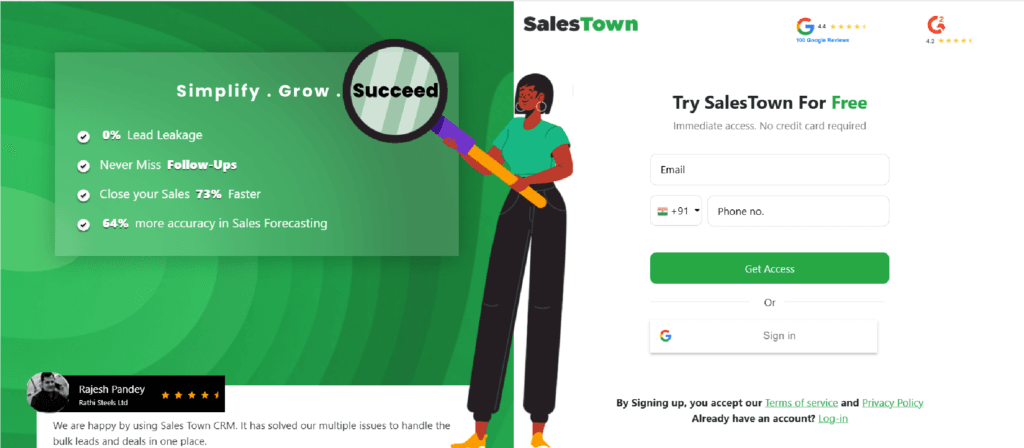Step #1 - Sign Up for SalesTown
